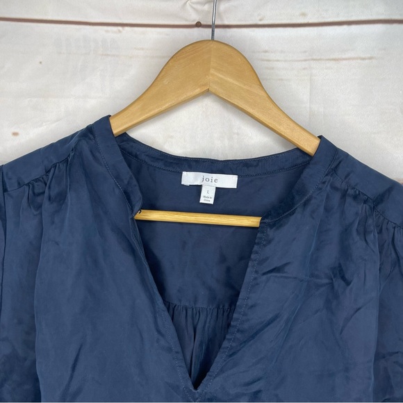 Joie • Blouse • 100% Curpo • Large • Blue • Lightweight - Picture 3 of 8